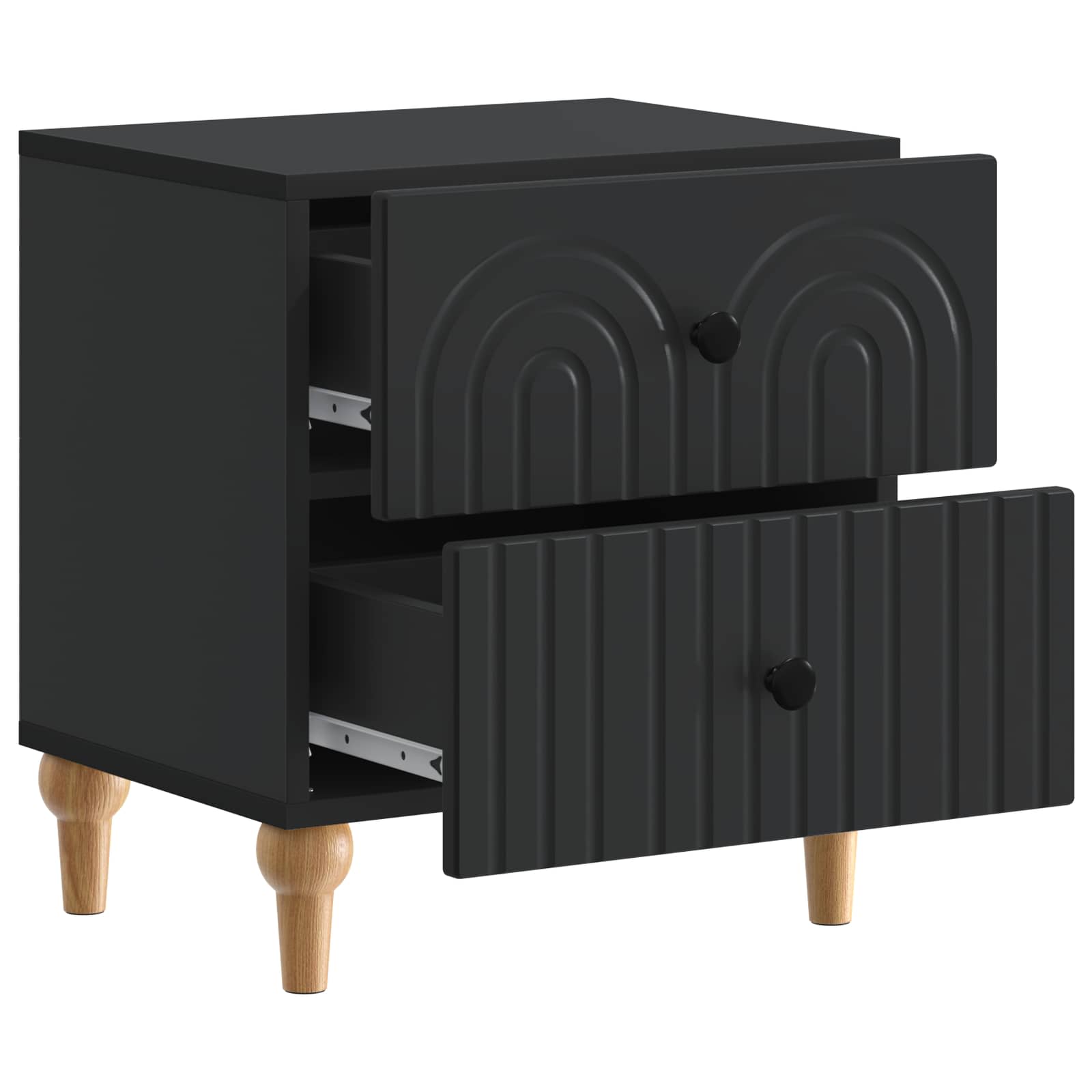 Noćni ormar 2 pcs Crna 43 x 34,5 x 48 cm Konstruirano drvo