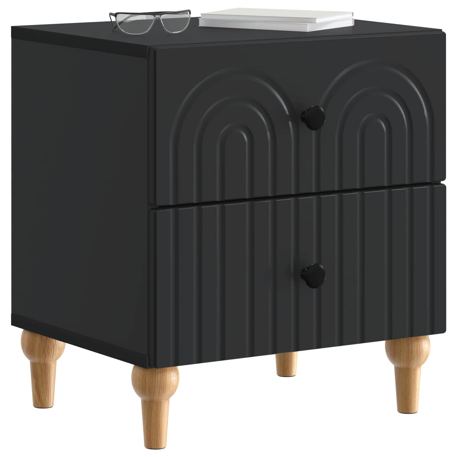 Noćni ormar 2 pcs Crna 43 x 34,5 x 48 cm Konstruirano drvo