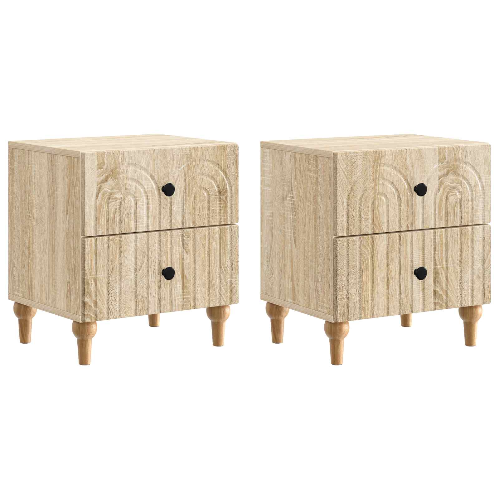 Noćni ormar s ladicama 2 pcs Hrast sonoma 43 x 34,5 x 48 cm