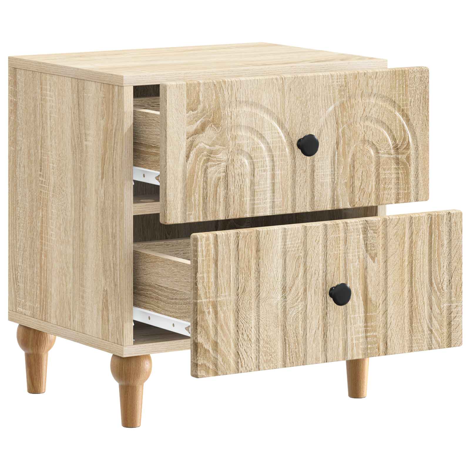Noćni ormar s ladicama 2 pcs Hrast sonoma 43 x 34,5 x 48 cm