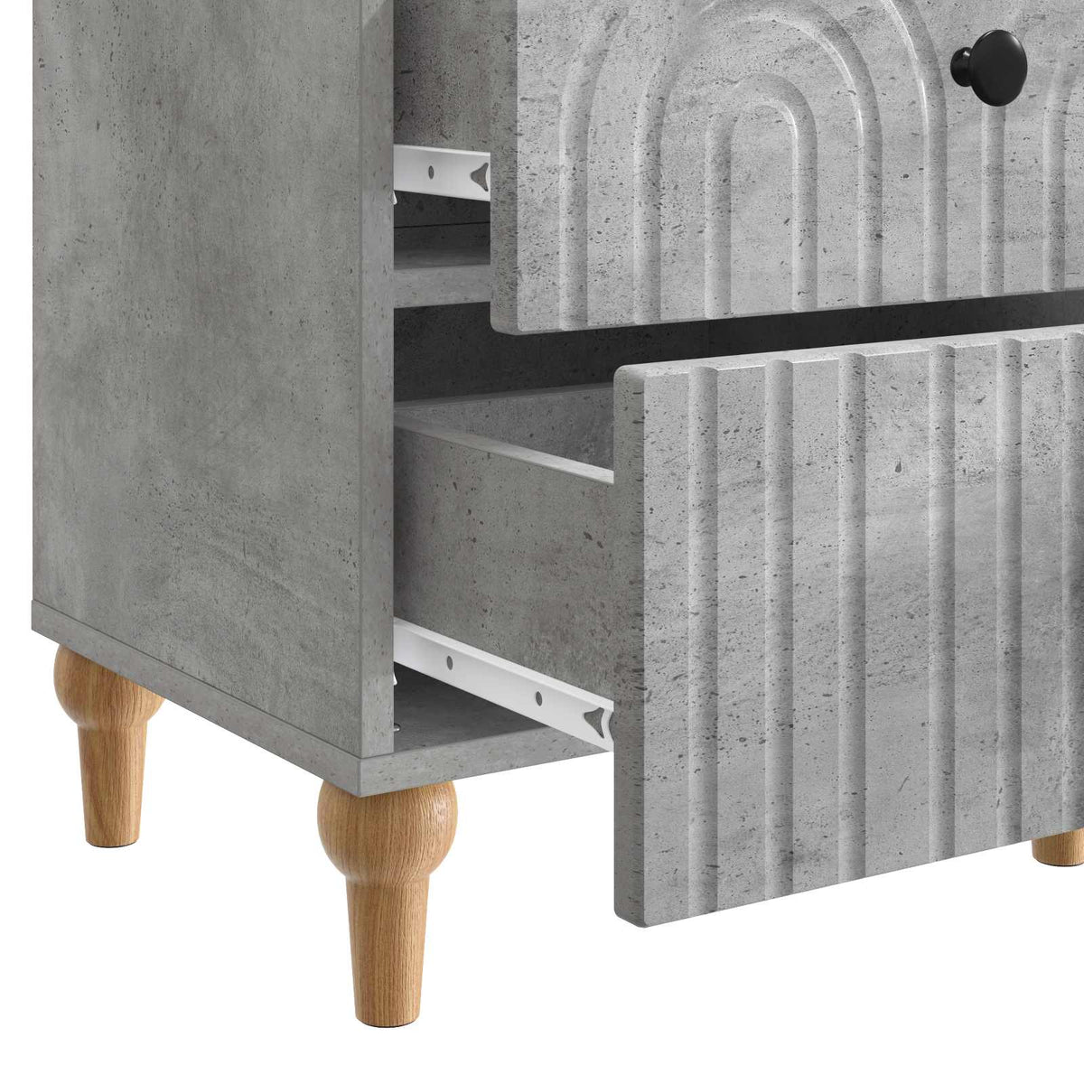 Noćni ormar Betonska siva 43 x 34,5 x 48 cm Konstruirano drvo