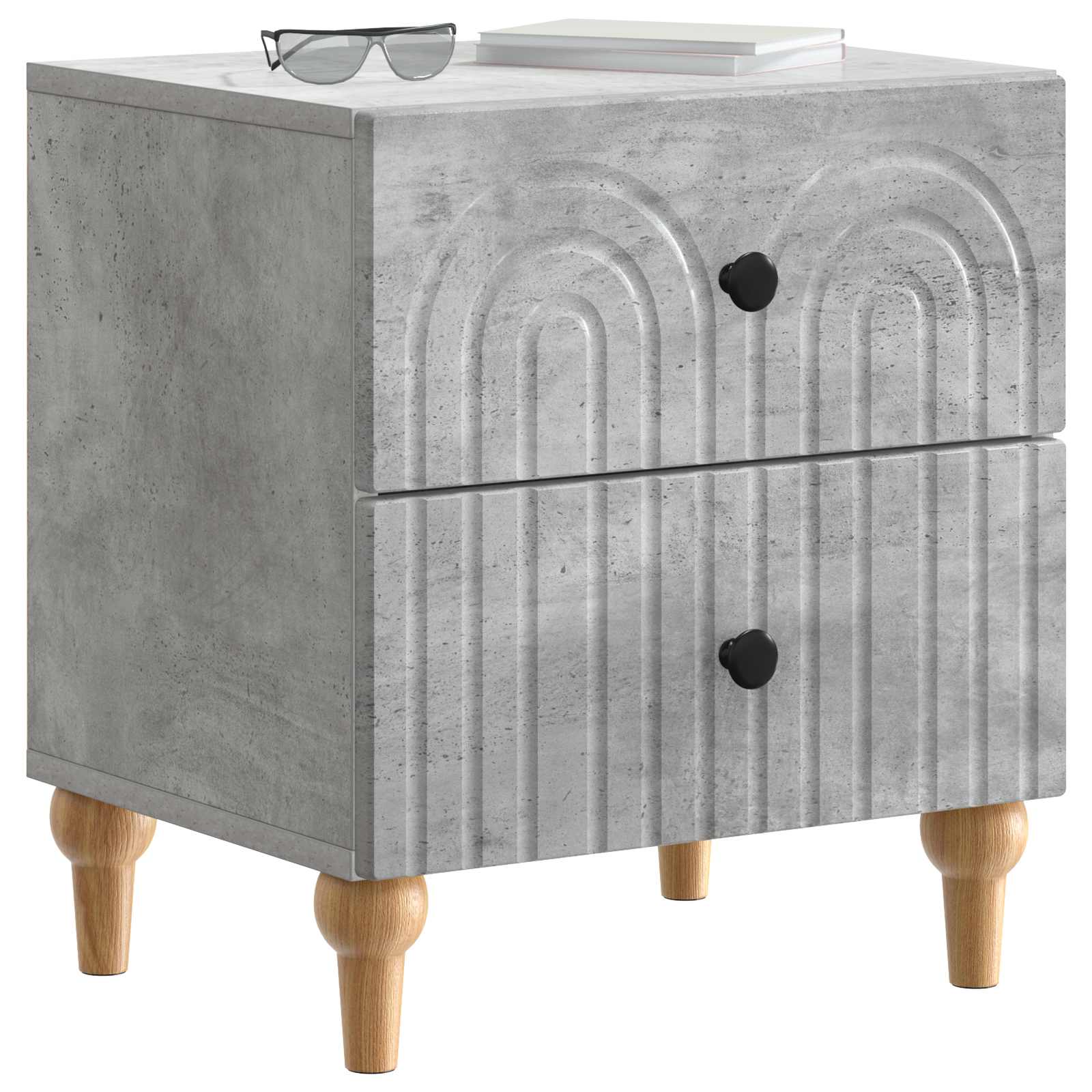 Noćni ormar Betonska siva 43 x 34,5 x 48 cm Konstruirano drvo