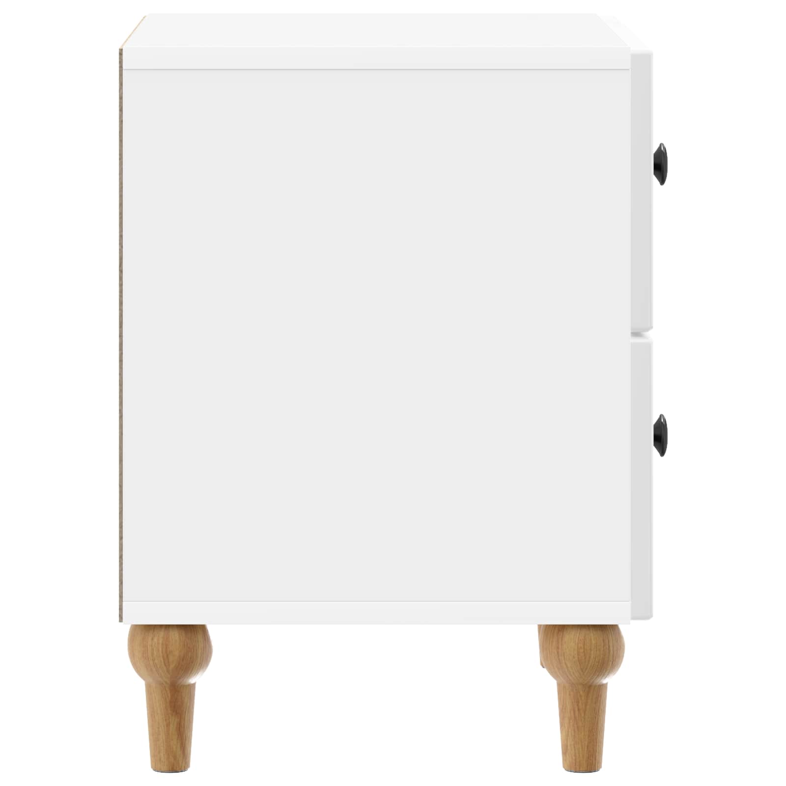 Noćni ormar s ladicama Bijela visokog sjaja 43 x 34,5 x 48 cm