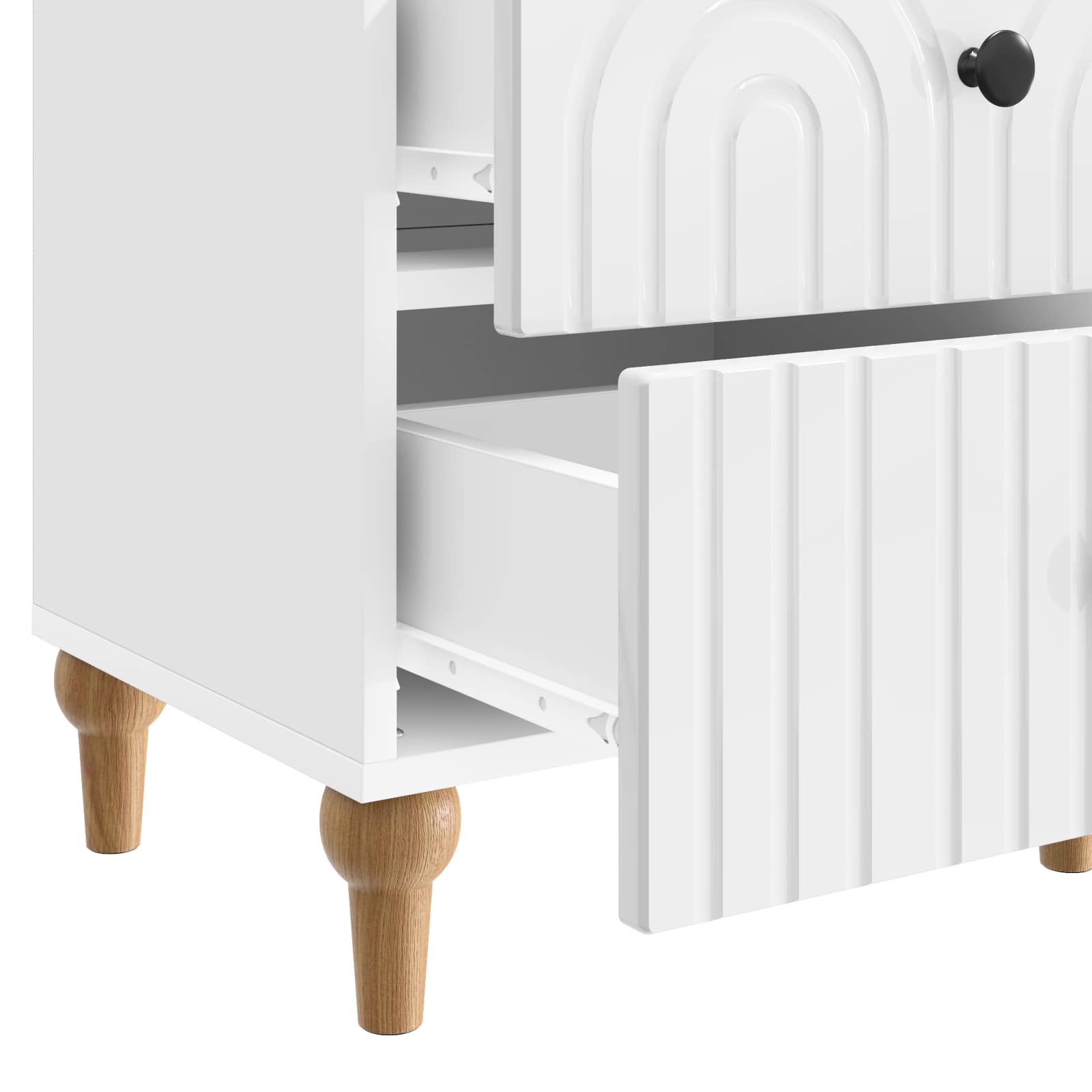 Noćni ormar 2 pcs Bijela visokog sjaja 43 x 34,5 x 48 cm
