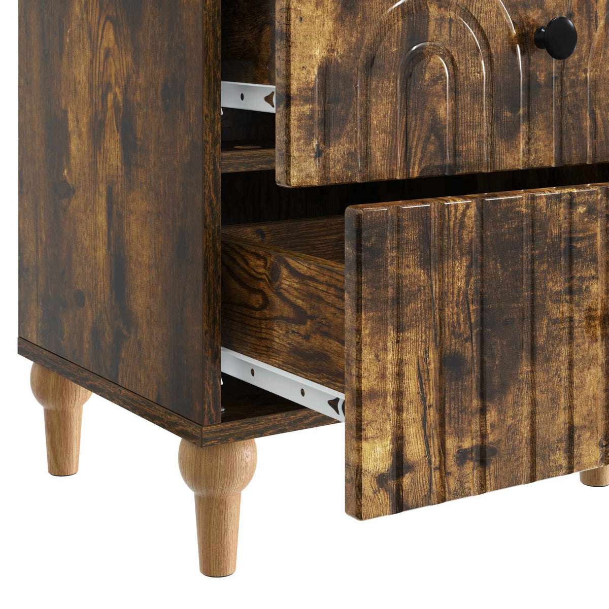 Noćni ormar s ladicama 2 pcs Dimljeni hrast 43 x 34,5 x 48 cm