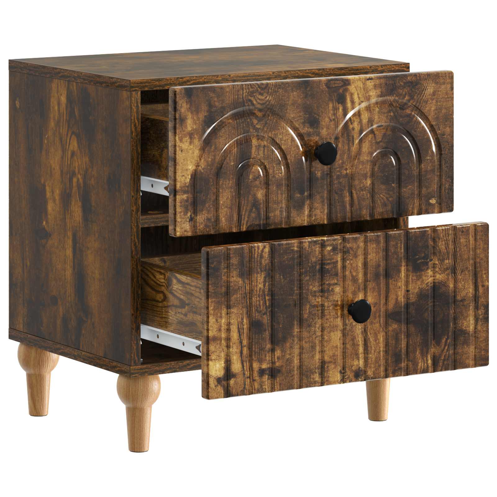 Noćni ormar s ladicama 2 pcs Dimljeni hrast 43 x 34,5 x 48 cm