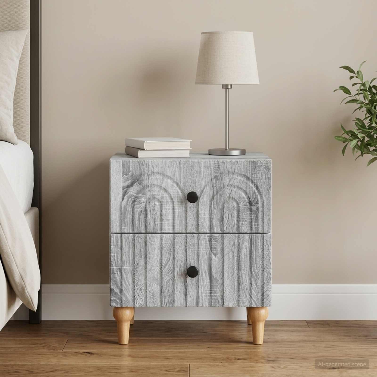 Noćni ormar Siva sonoma 43 x 34,5 x 48 cm Konstruirano drvo