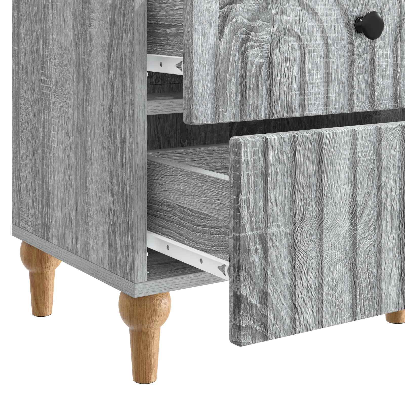 Noćni ormar s ladicama 2 pcs Siva sonoma 43 x 34,5 x 48 cm