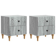 Noćni ormar s ladicama 2 pcs Siva sonoma 43 x 34,5 x 48 cm