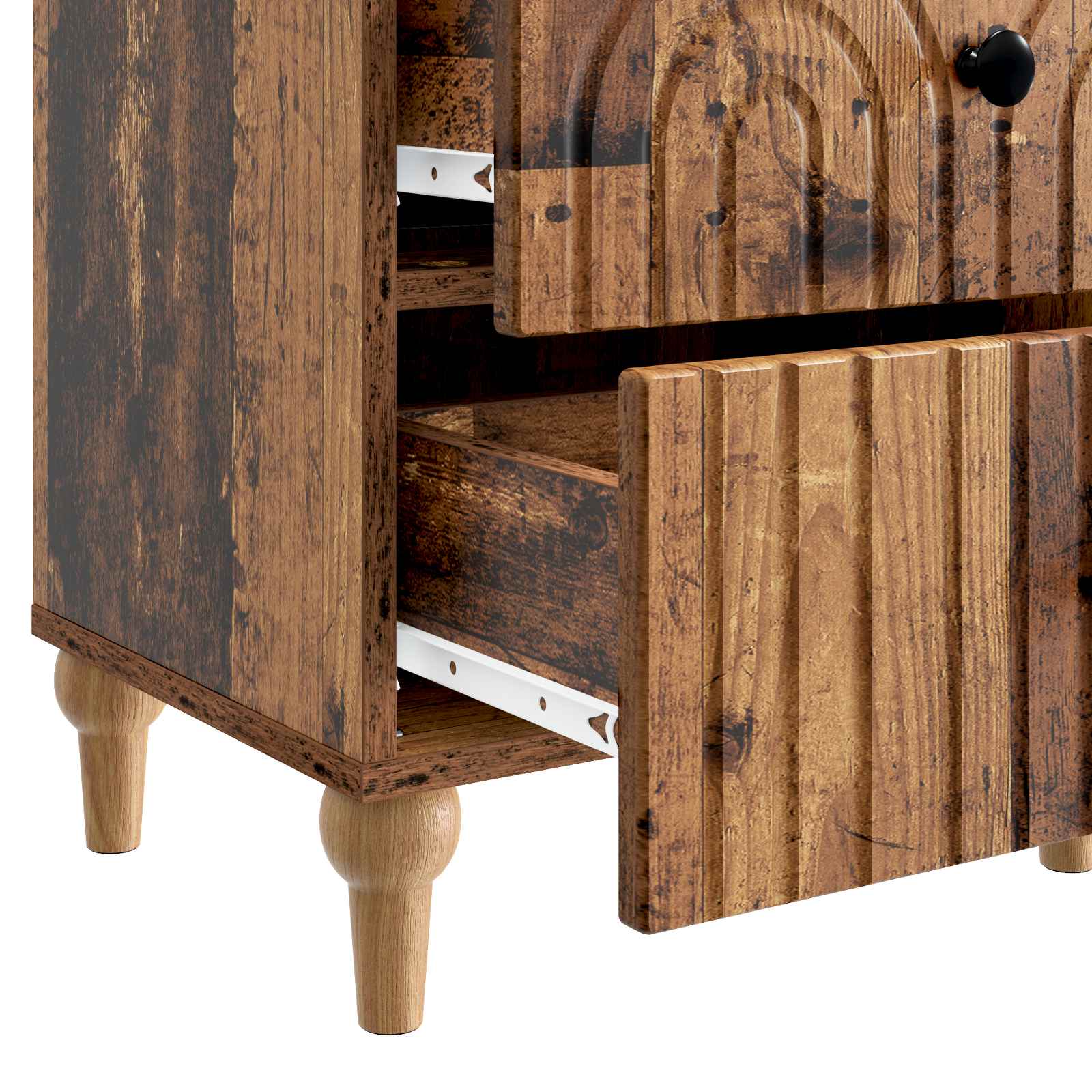 Noćni ormar s ladicama 2 pcs Staro drvo 43 x 34,5 x 48 cm