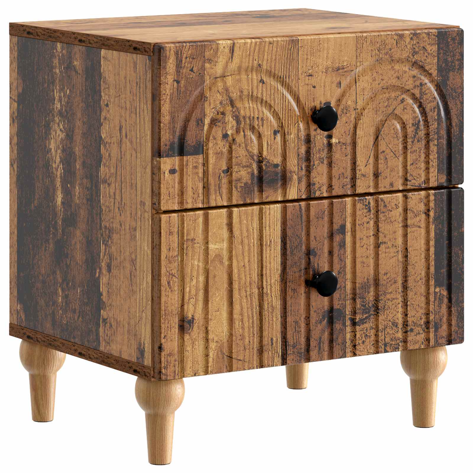 Noćni ormar s ladicama 2 pcs Staro drvo 43 x 34,5 x 48 cm