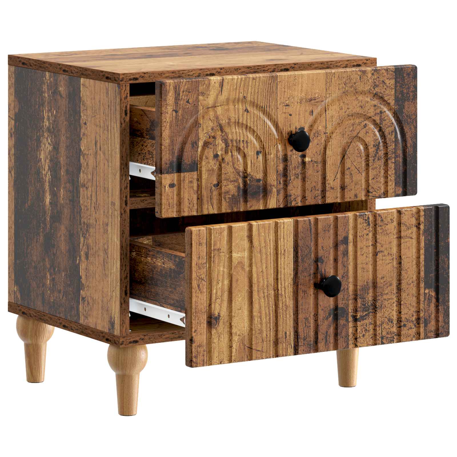 Noćni ormar s ladicama 2 pcs Staro drvo 43 x 34,5 x 48 cm