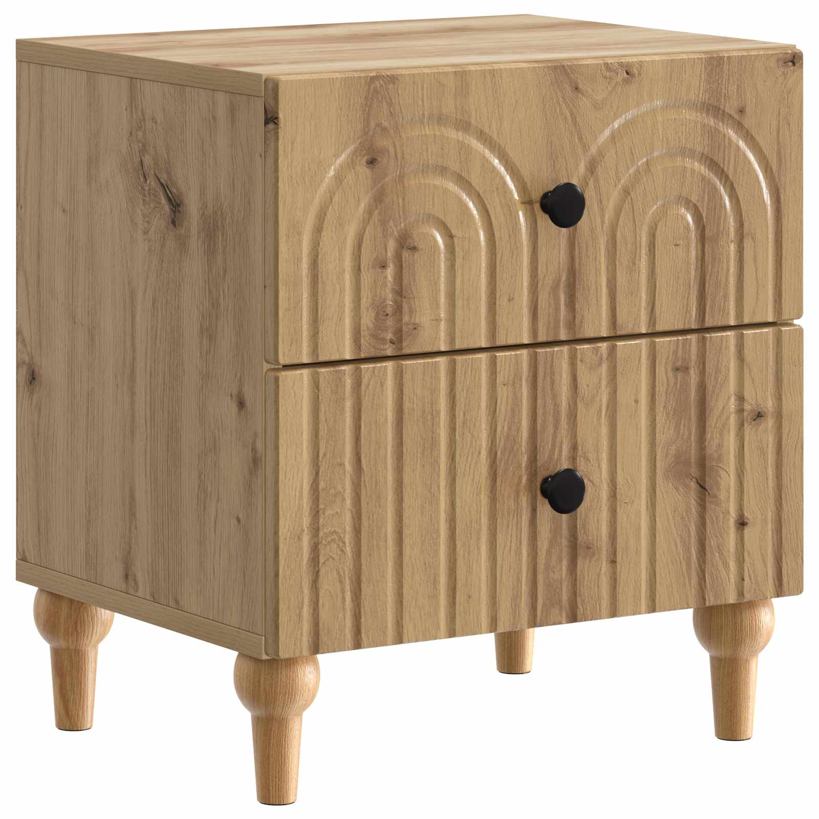 Noćni ormar s ladicama 2 pcs Hrast artisan 43 x 34,5 x 48 cm
