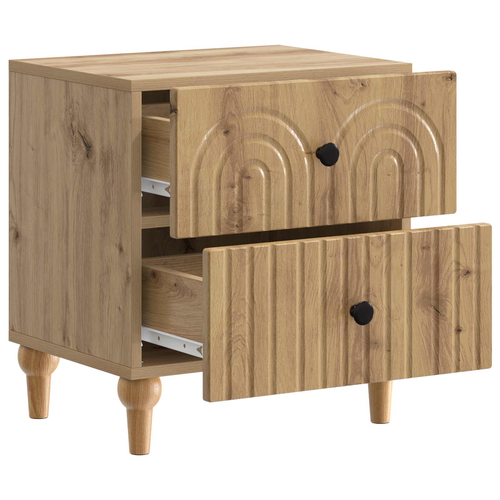 Noćni ormar s ladicama 2 pcs Hrast artisan 43 x 34,5 x 48 cm
