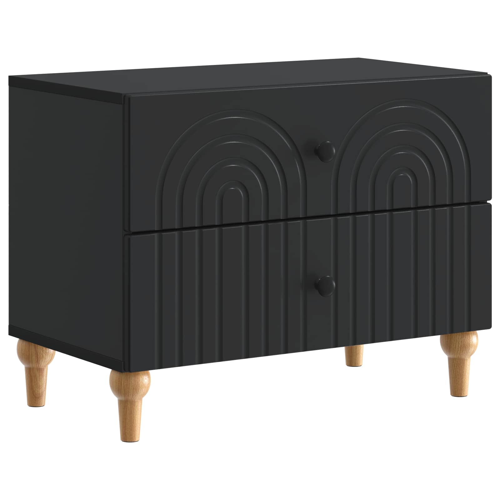 Noćni ormar s ladicama Crna 62 x 34,5 x 48 cm Konstruirano drvo