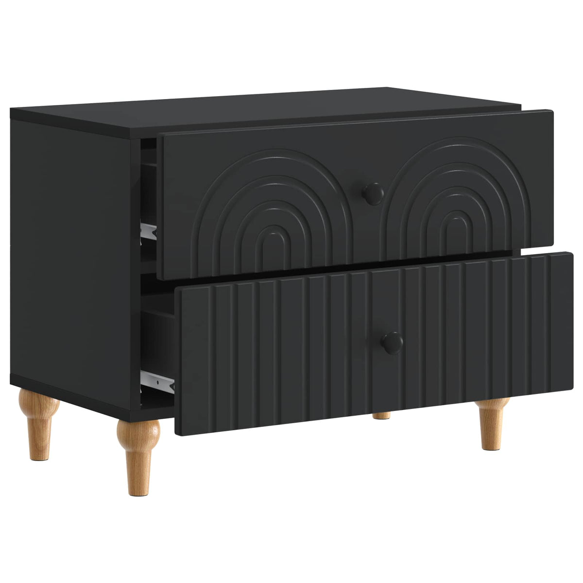 Noćni ormar s ladicama Crna 62 x 34,5 x 48 cm Konstruirano drvo
