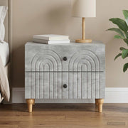 Noćni ormar Betonska siva 62 x 34,5 x 48 cm Konstruirano drvo