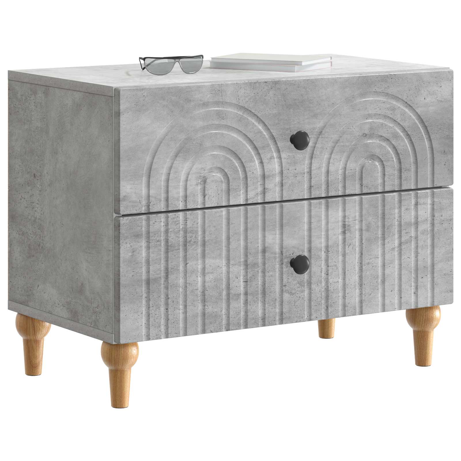 Noćni ormar Betonska siva 62 x 34,5 x 48 cm Konstruirano drvo
