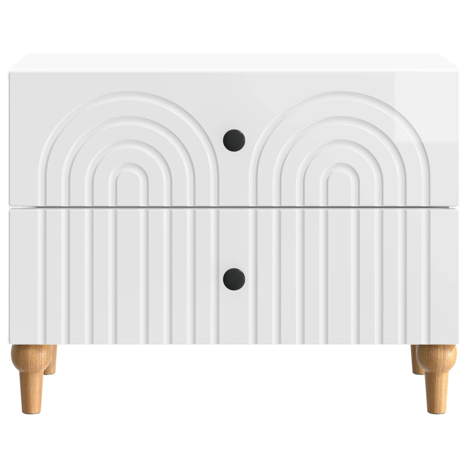 Noćni ormar s ladicama Bijela visokog sjaja 62 x 34,5 x 48 cm