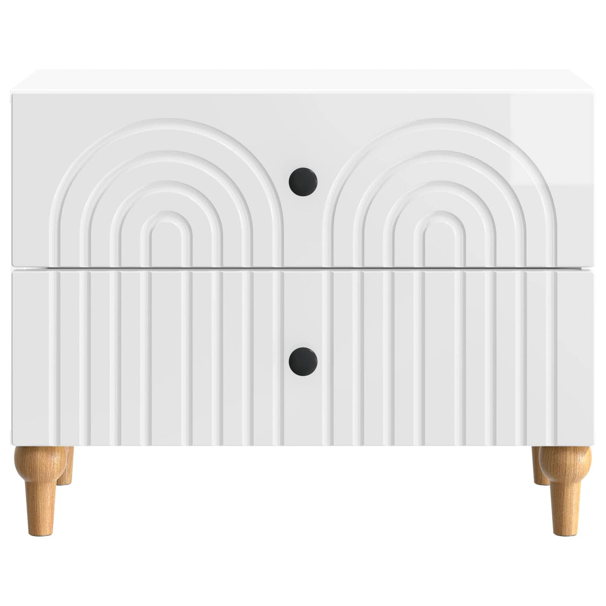 Noćni ormar s ladicama Bijela visokog sjaja 62 x 34,5 x 48 cm