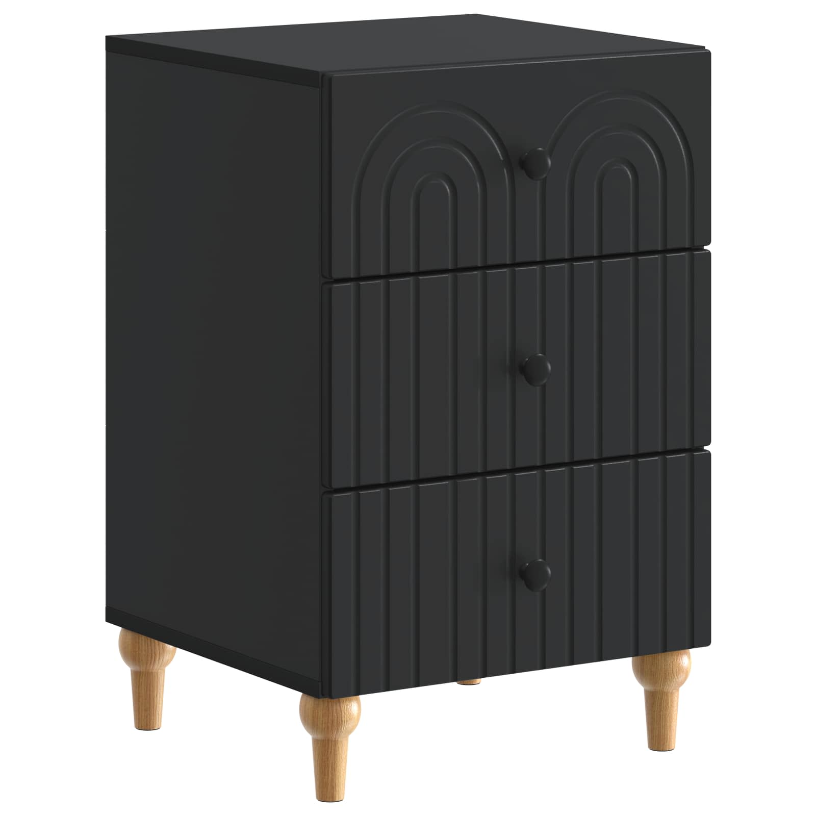 Noćni ormar s ladicama Crna 43x 41 x 66,5 cm Konstruirano drvo