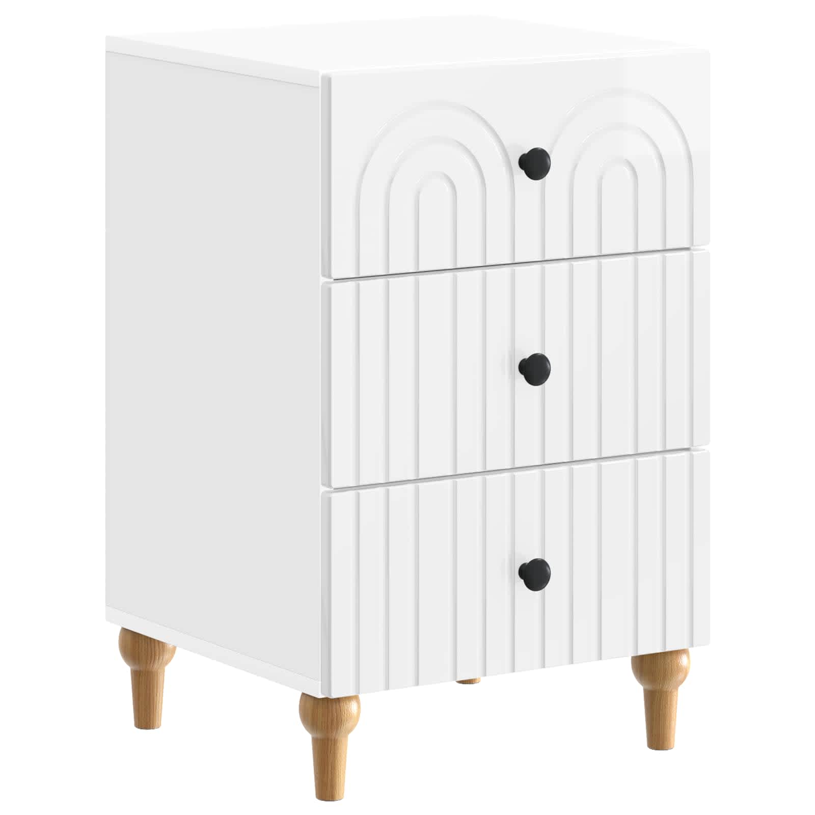 Noćni ormar s ladicama Bijela visokog sjaja 43x 41 x 66,5 cm