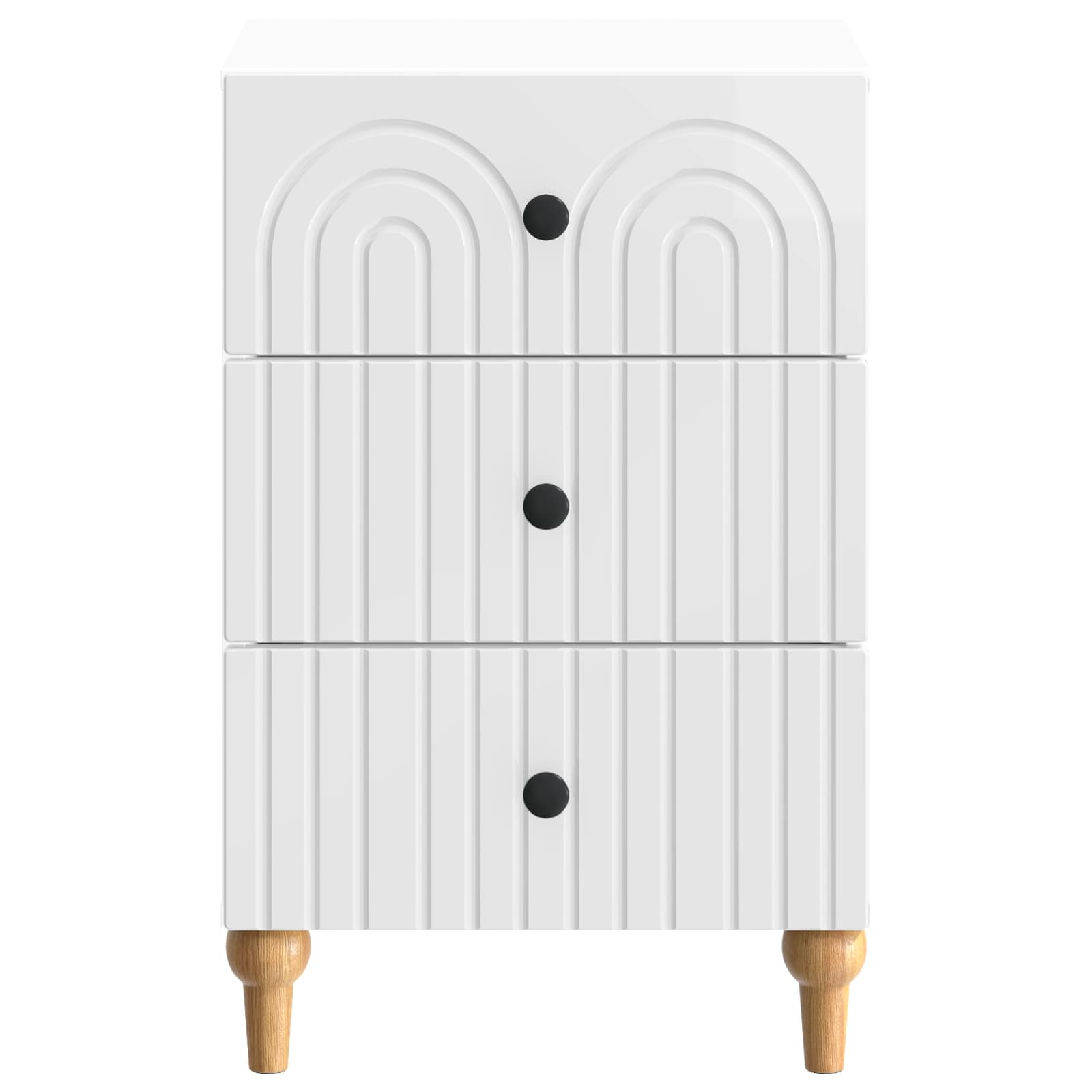 Noćni ormar s ladicama Bijela visokog sjaja 43x 41 x 66,5 cm