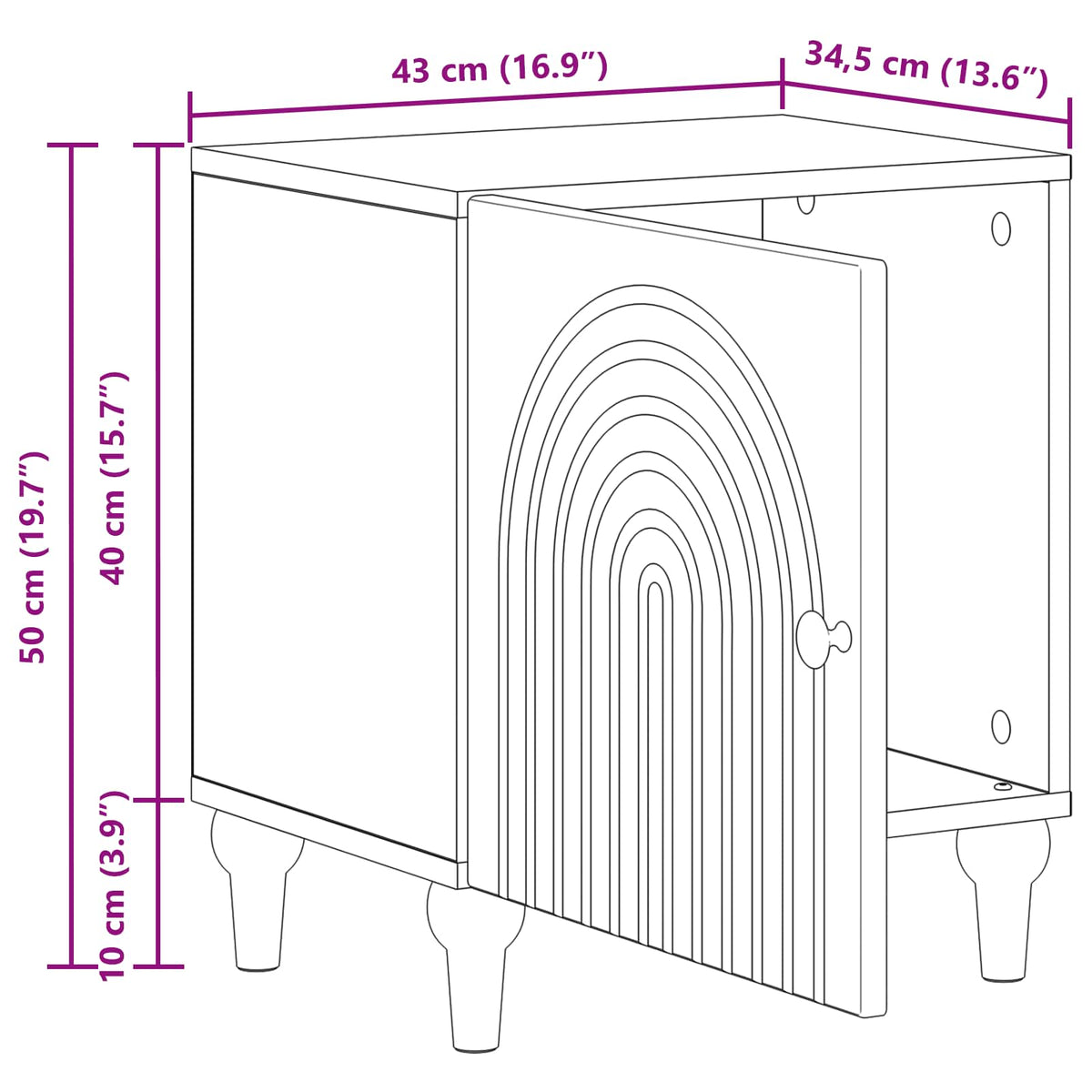 Noćni ormar 2 pcs Dimljeni hrast 43 x 34,5 x 50 cm