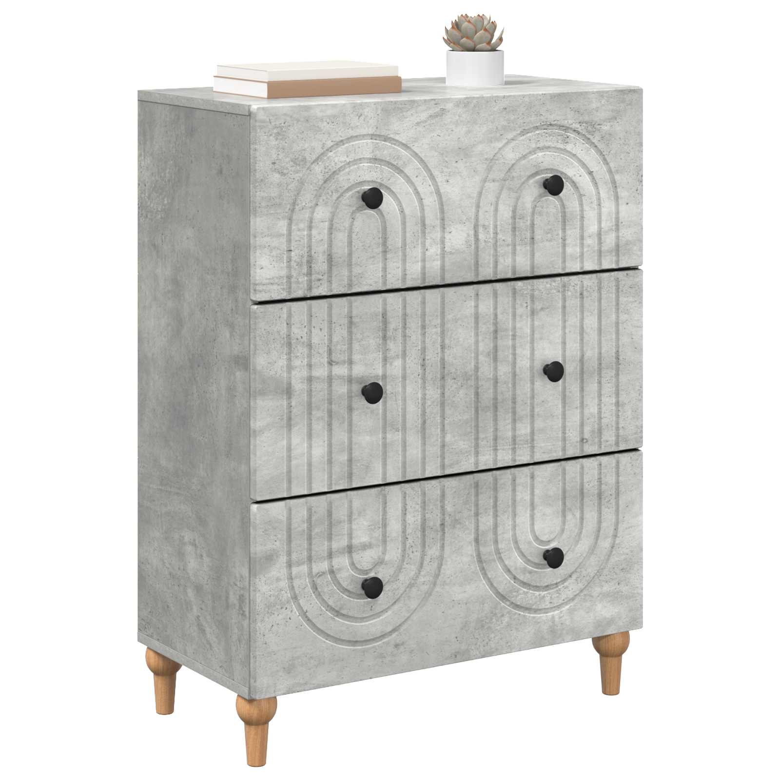 Ormar s ladicama Betonska siva 66 x 34,5 x 90 cm
