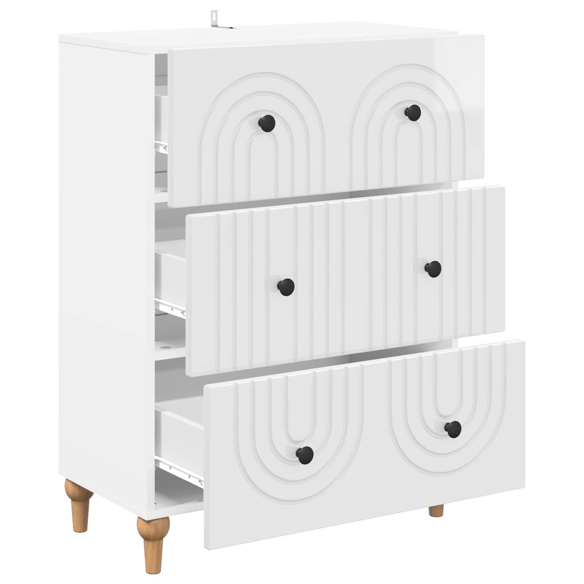 Ormar s ladicama Bijela visokog sjaja 66 x 34,5 x 90 cm