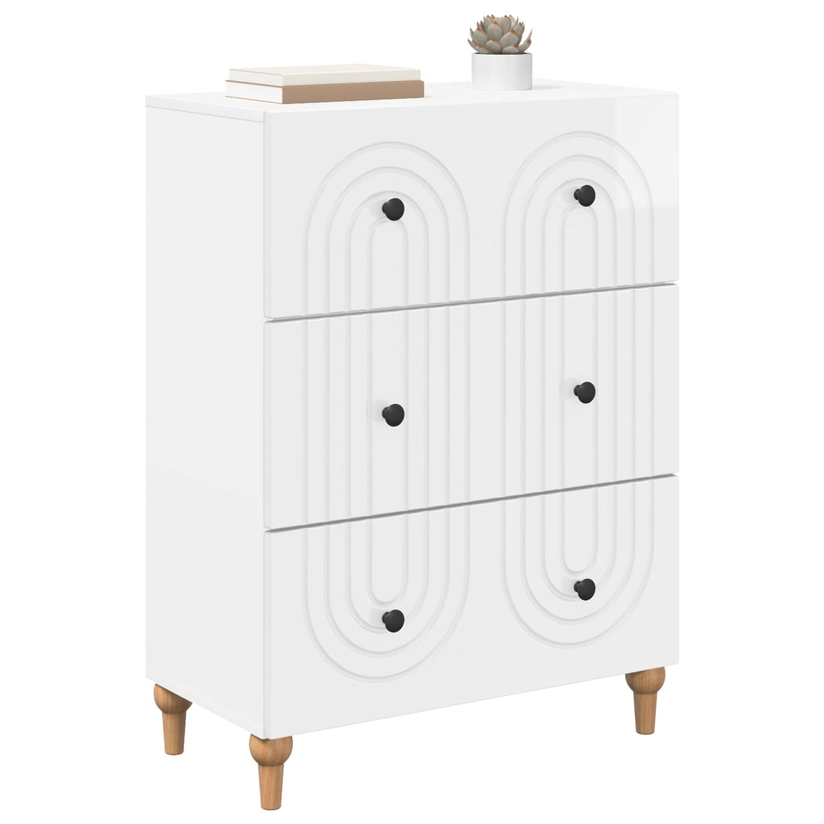 Ormar s ladicama Bijela visokog sjaja 66 x 34,5 x 90 cm
