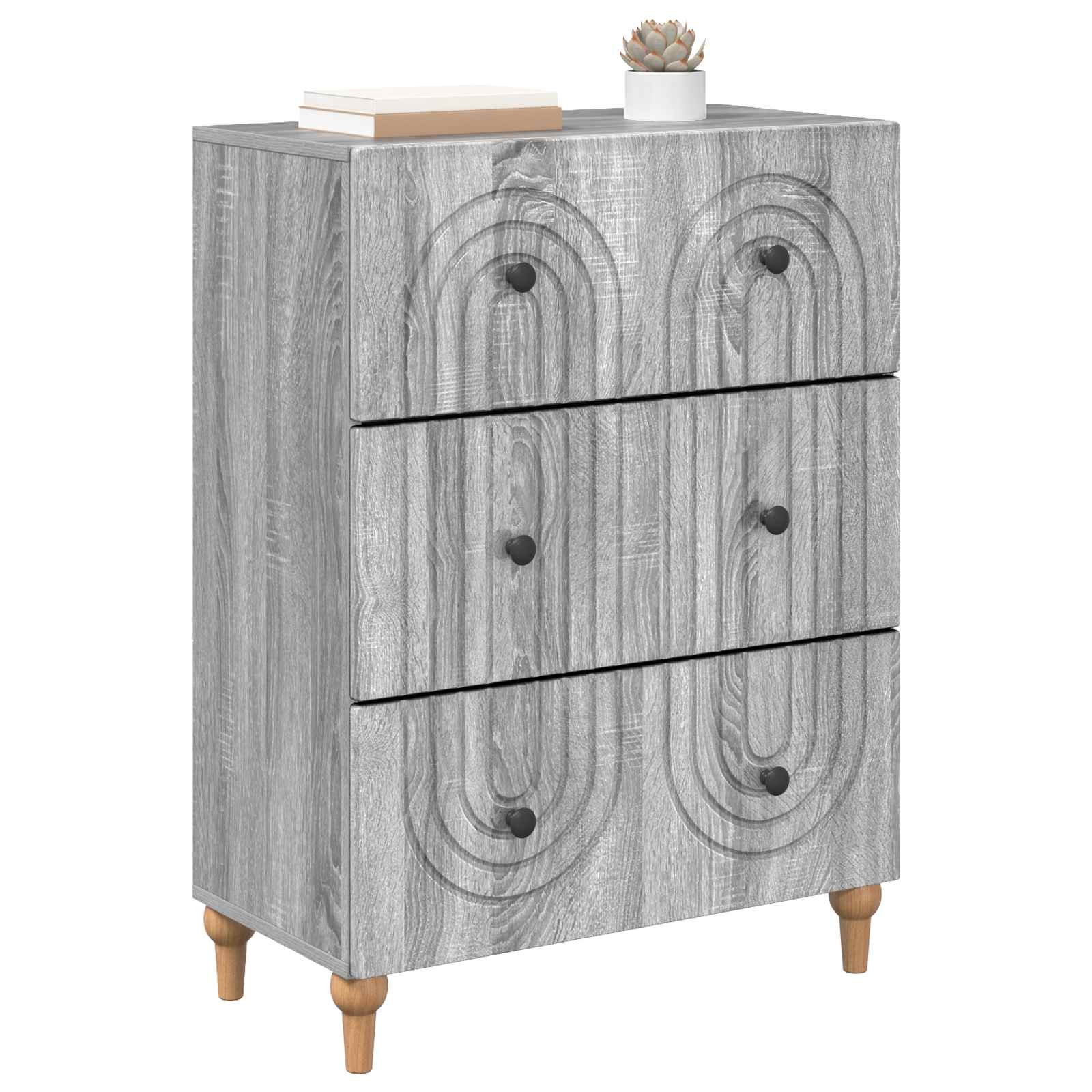 Ormar s ladicama Siva sonoma 66 x 34,5 x 90 cm