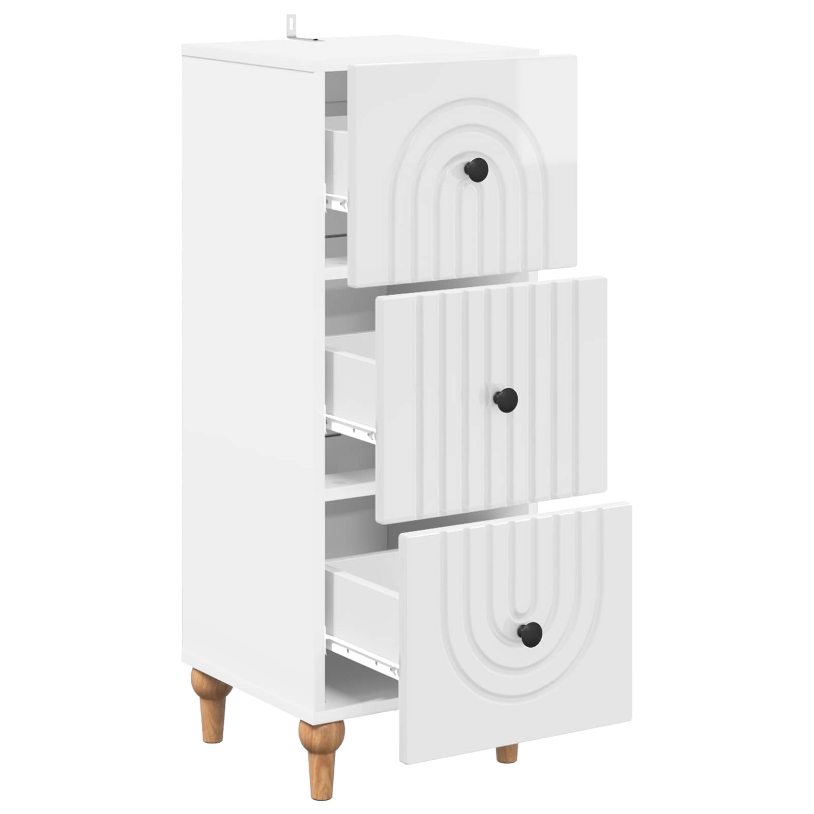 Ormar s ladicama Bijela visokog sjaja 33 x 34,5 x 90 cm