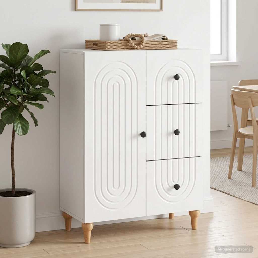 Kreveta s ladicama Bijela visokog sjaja 66 x 34,5 x 90 cm