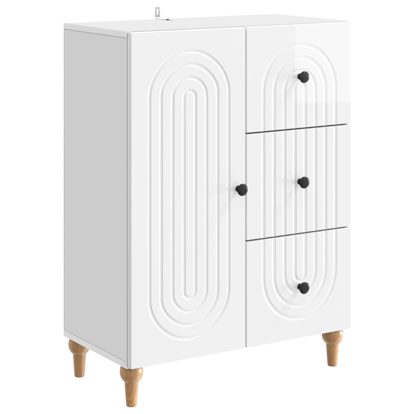 Kreveta s ladicama Bijela visokog sjaja 66 x 34,5 x 90 cm
