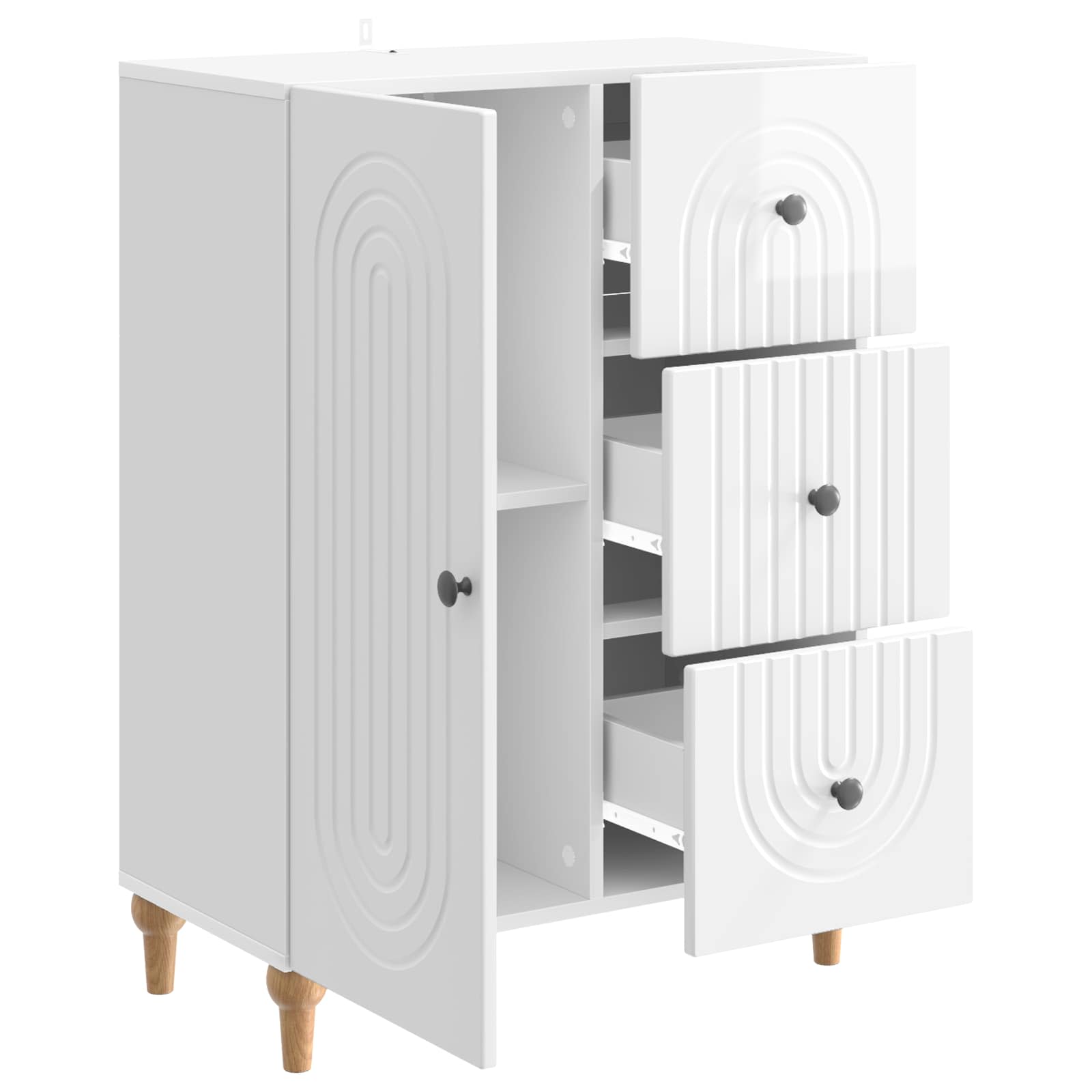 Kreveta s ladicama Bijela visokog sjaja 66 x 34,5 x 90 cm