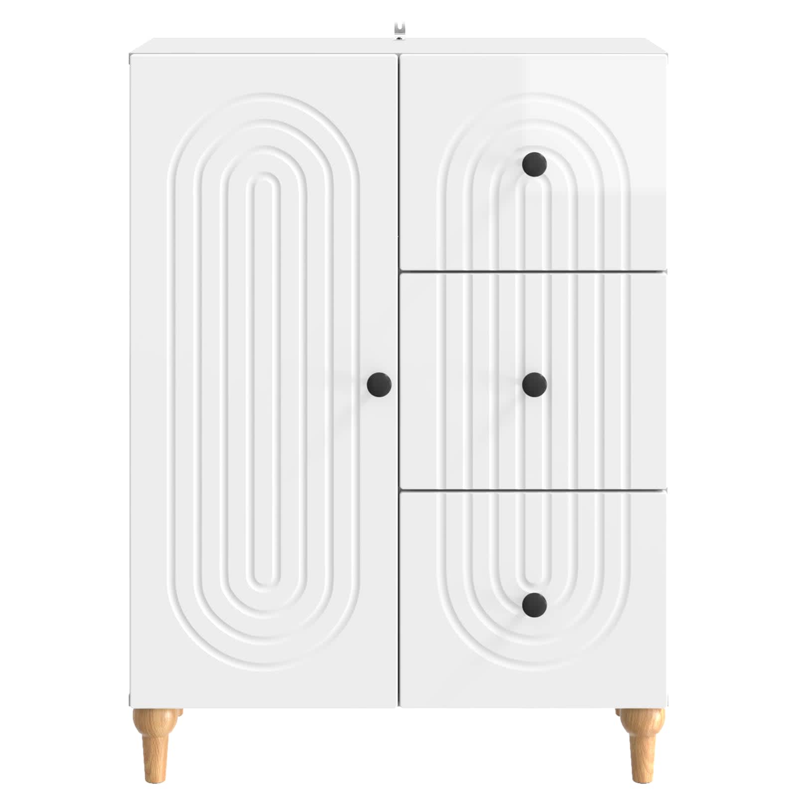 Kreveta s ladicama Bijela visokog sjaja 66 x 34,5 x 90 cm