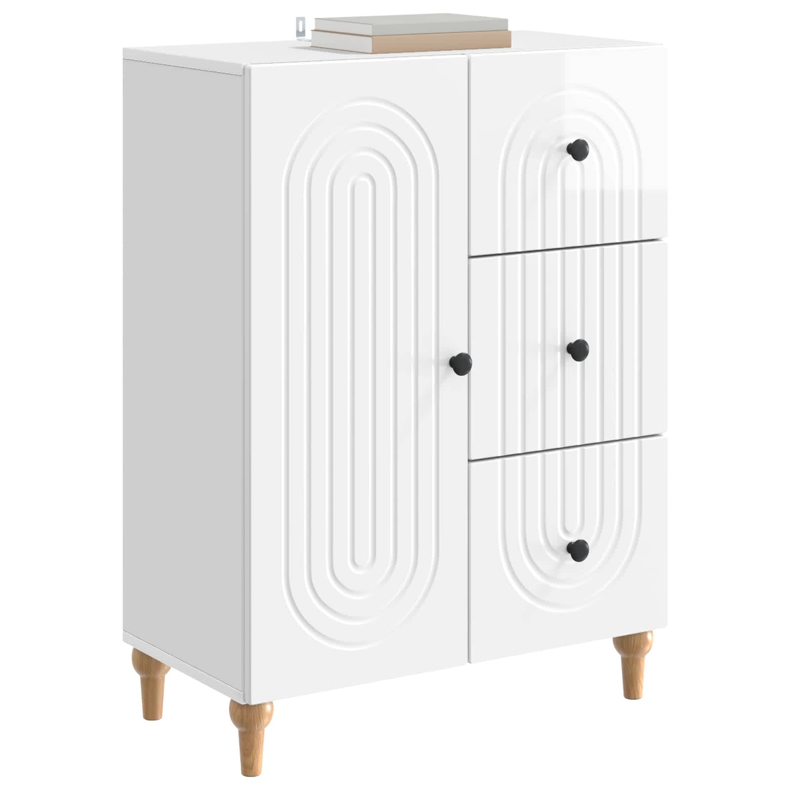 Kreveta s ladicama Bijela visokog sjaja 66 x 34,5 x 90 cm