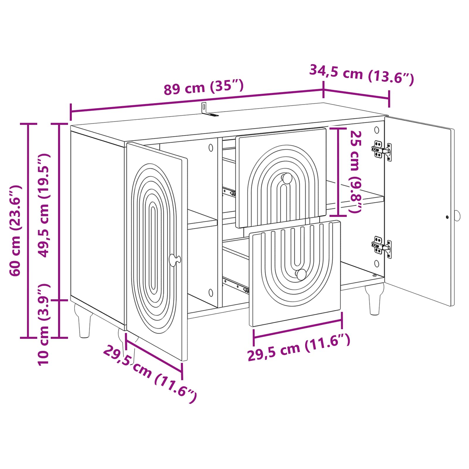 TV ormar Siva sonoma 89 x 34,5 x 60 cm Konstruirano drvo