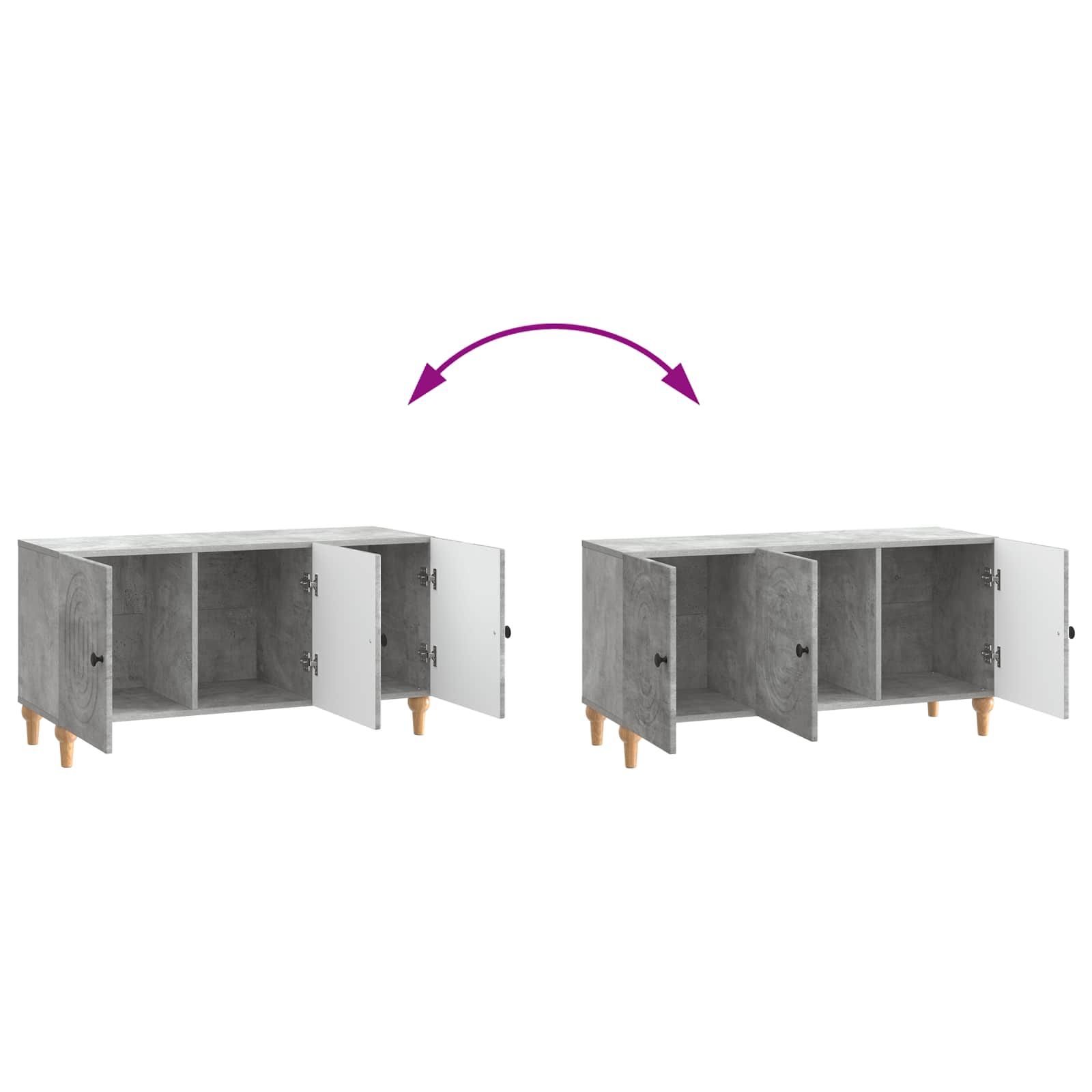 TV ormar Betonska siva 99 x 34,5 x 50 cm Konstruirano drvo