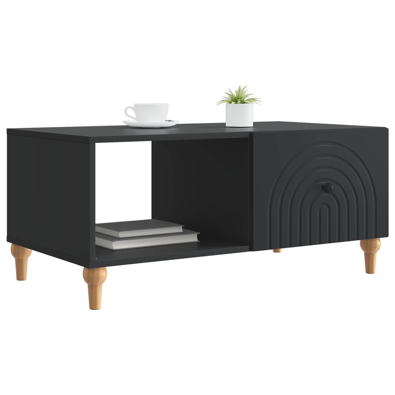 Kava Stol Crna 90 x 50 x 40 cm Konstruirano drvo