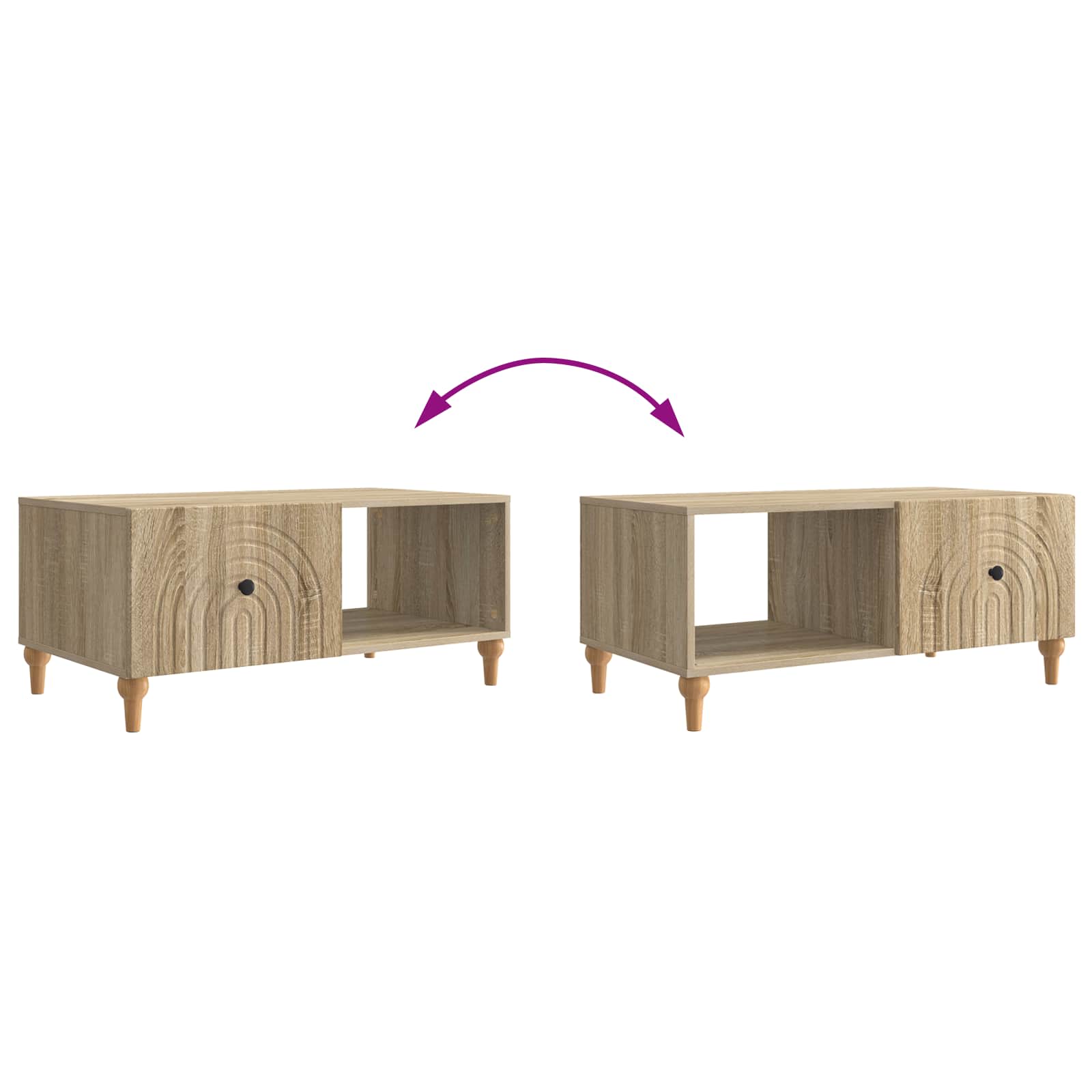 Kava Stol Hrast sonoma 90 x 50 x 40 cm Konstruirano drvo