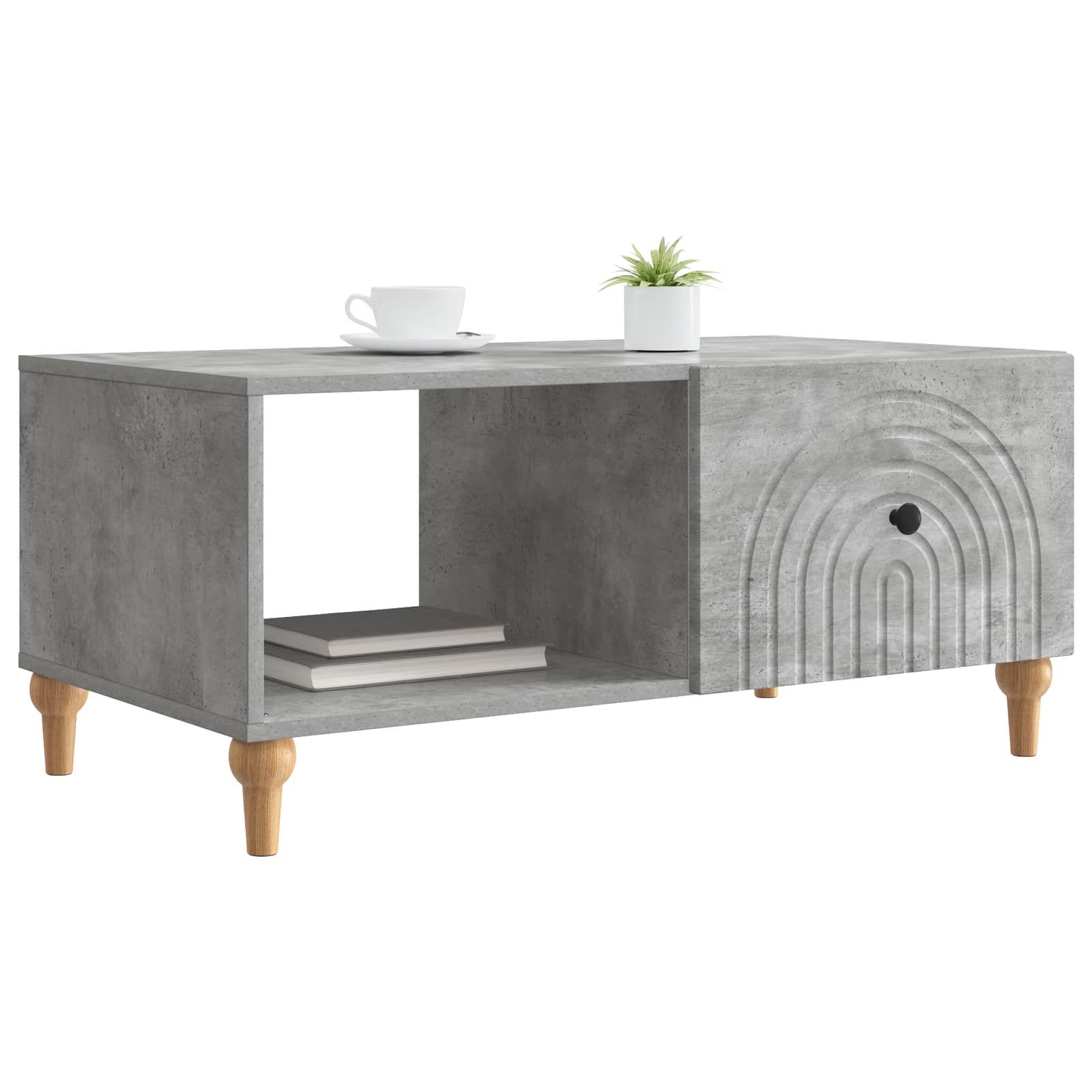 Kava Stol Betonska siva 90 x 50 x 40 cm Konstruirano drvo