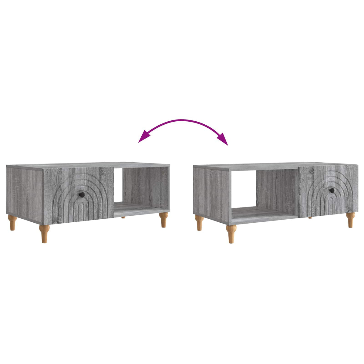 Kava Stol Siva sonoma 90 x 50 x 40 cm Konstruirano drvo