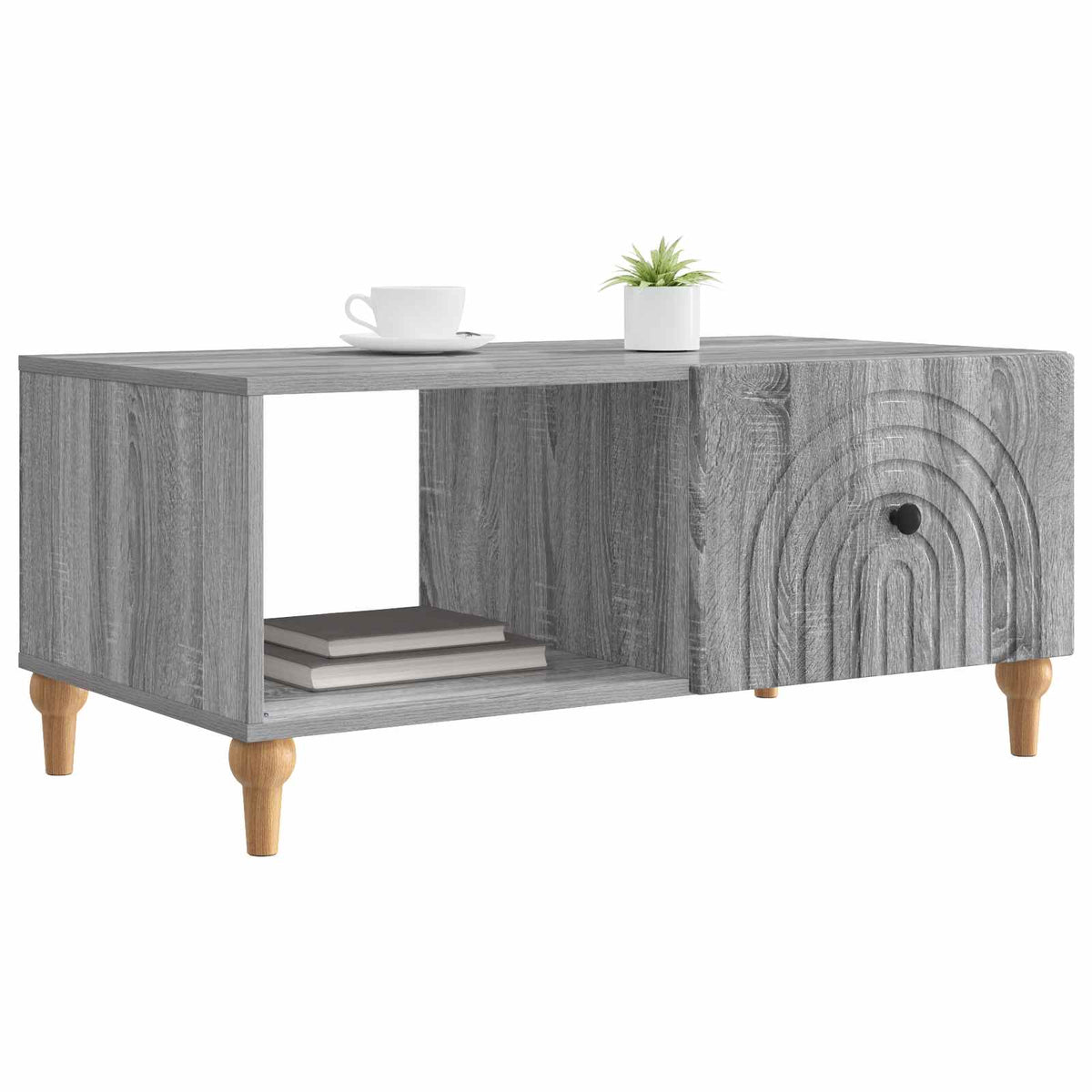 Kava Stol Siva sonoma 90 x 50 x 40 cm Konstruirano drvo