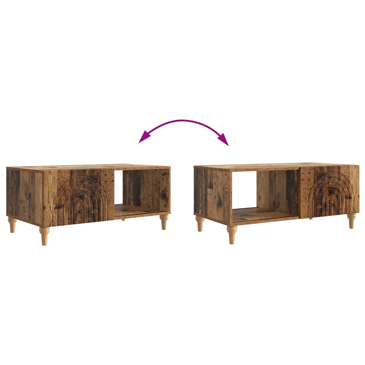 Kava Stol Staro drvo 90 x 50 x 40 cm Konstruirano drvo