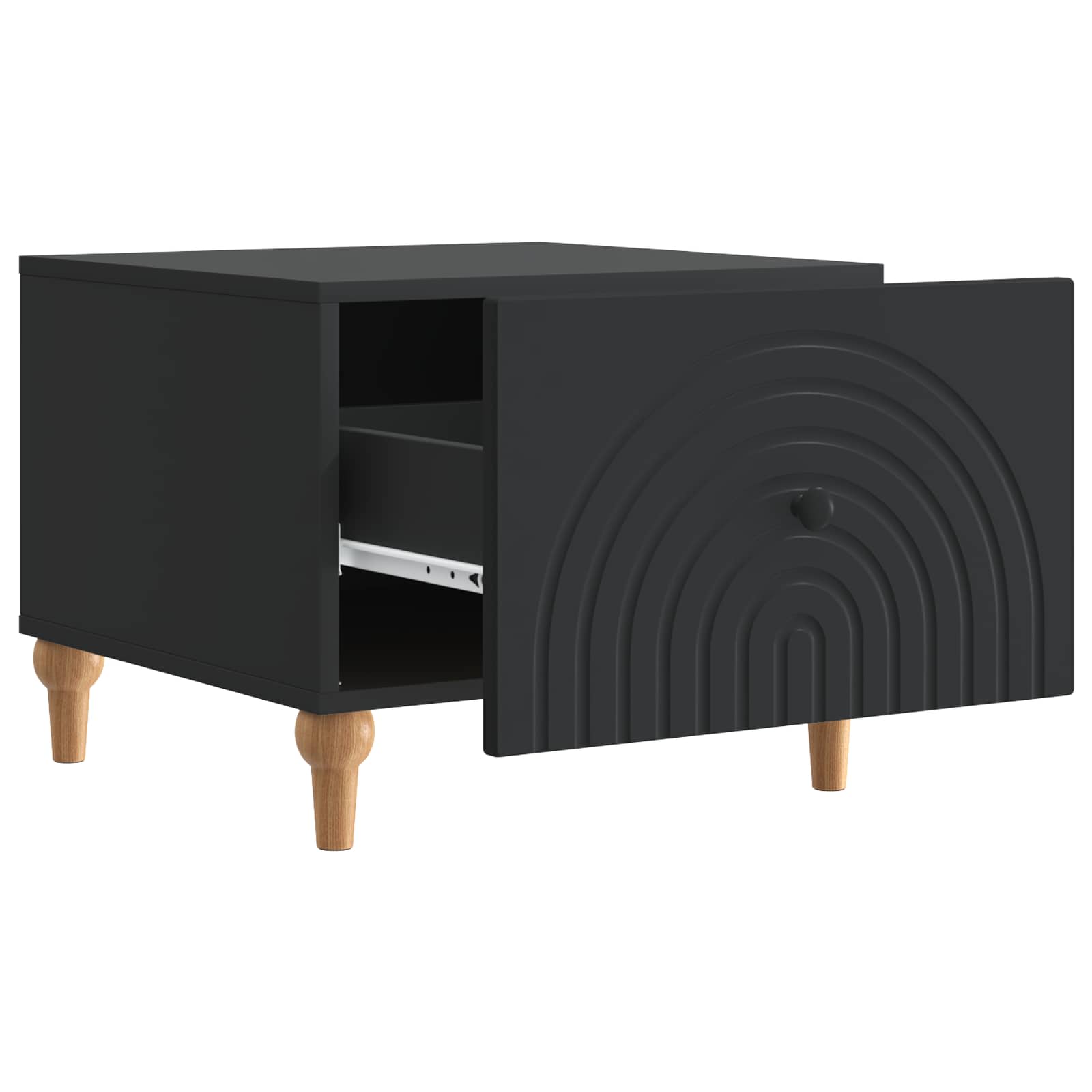 Kava Stol s ladicama Crna 49 x 50 x 40 cm Konstruirano drvo