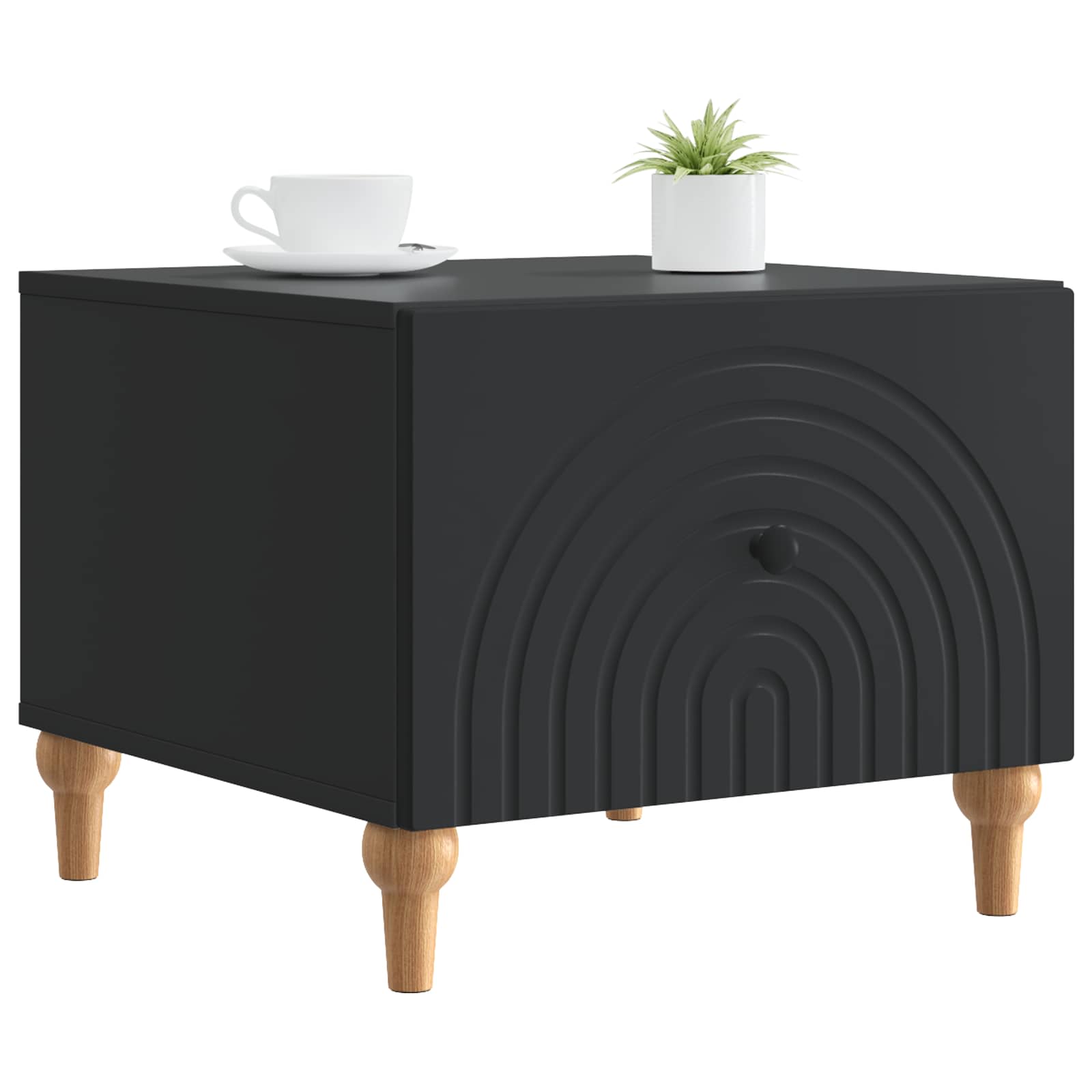 Kava Stol s ladicama Crna 49 x 50 x 40 cm Konstruirano drvo