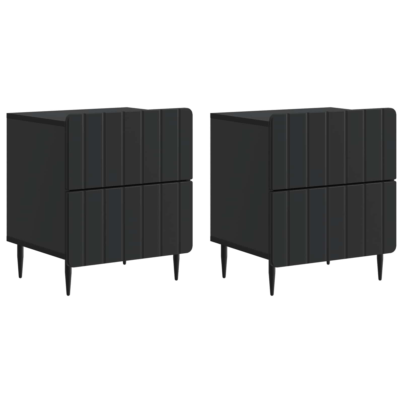Noćni ormar 2 pcs Crna 43 x 34,5 x 49,5 cm Konstruirano drvo