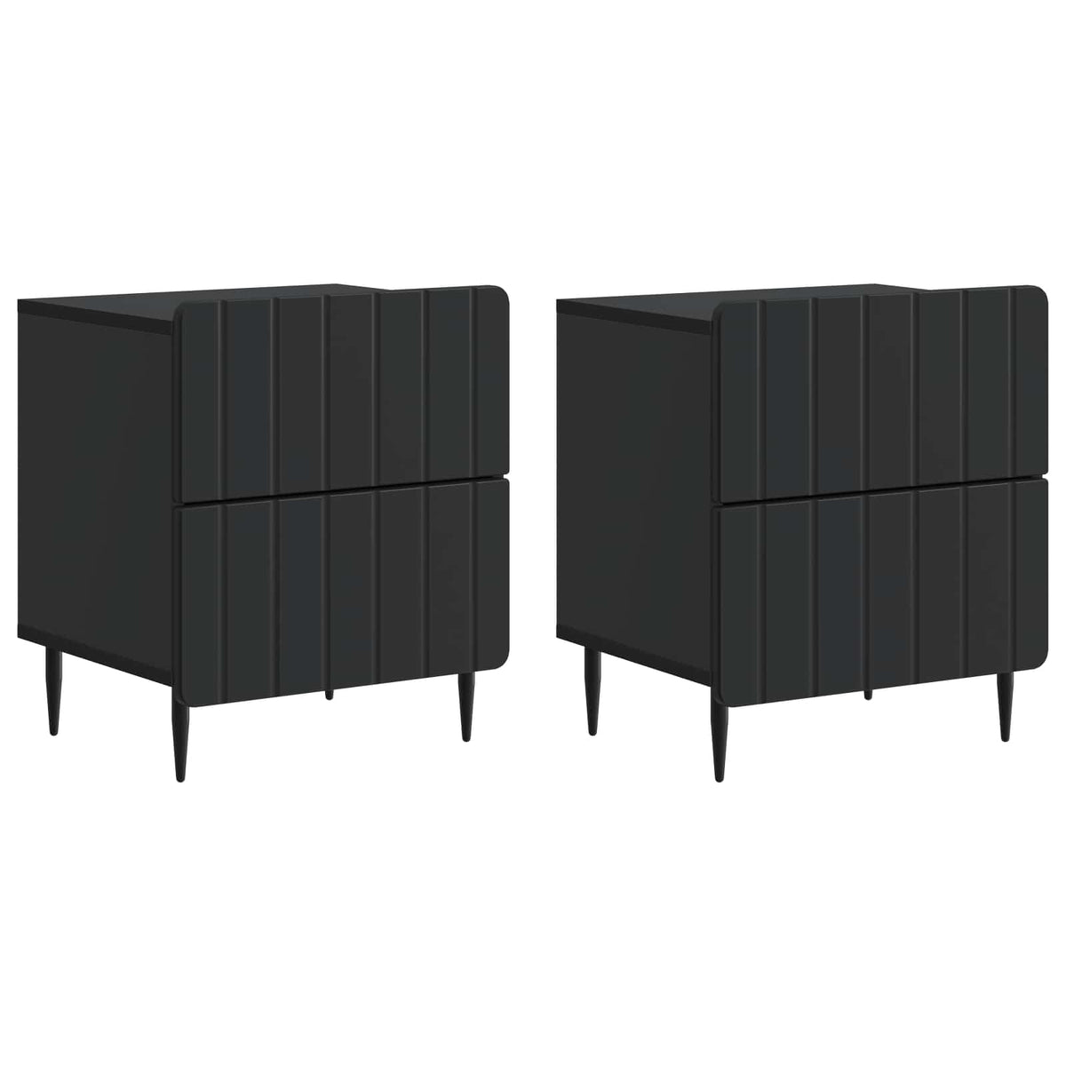 Noćni ormar 2 pcs Crna 43 x 34,5 x 49,5 cm Konstruirano drvo